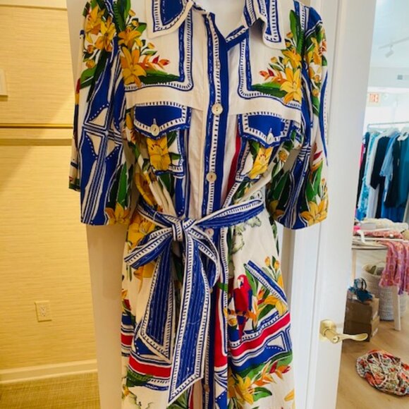 Farm Rio Off White Tropical Destination Midi Dress - Picture 3 of 4